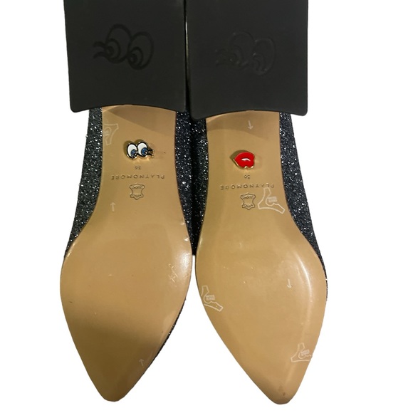 Playnomore WinkyGirl Color Blocks  loafer Metallic Navy heal size 36/ 6 - Picture 5 of 8